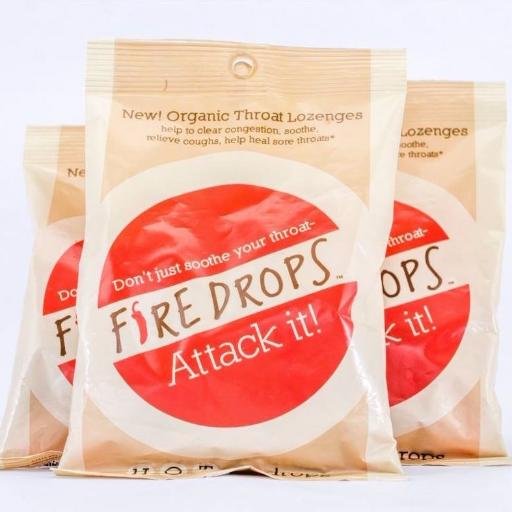 Organic throat lozenges with a kick. Attacking the common cold and homelessness one drop at a time. #FireDrops | Don't say we didn't warn you!