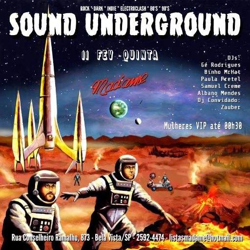 Todas as quintas no Madame tem   SOUND UNDERGROND a festa que toca os clássicos e as novidades da Música alternativa #Indie #Electroclash #Gothic #80s #90s