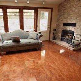 Transforming concrete floors and concrete surfaces anywhere in your home - basement, garage, interior concrete slab, patio, sidewalk, pool deck, driveway.