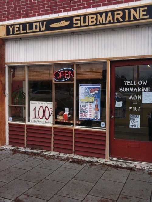 Yellow Submarine Sandwich shop at 137 S. Central Ave., Medford OR. Stop in, say hi and have a sandwich!