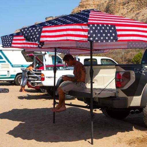 The Auto-mo-brella is extremely simple to use. Simply attach it to your trailer hitch for instant shade to help protect you from the Sun or Rain