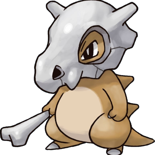 A Lonely Pokémon. It wears its mother's skull as a helmet-for this reason, no one has ever seen its face