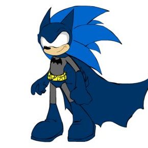 sonic the hedgehog as batman, portrait render