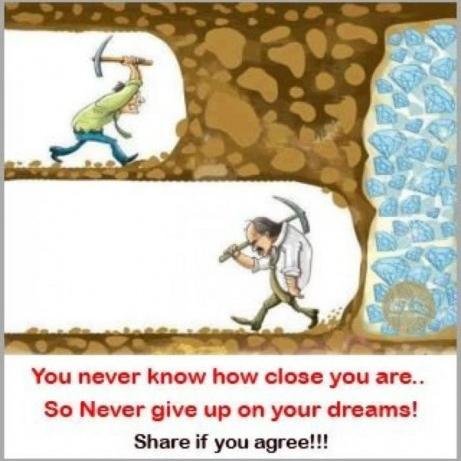 never give up