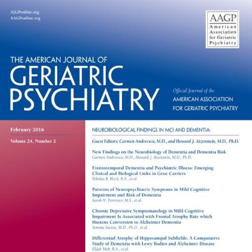 Official feed of the American Journal of Geriatric Psychiatry. Tweets are content updates from each month's issue and open access editorials and commentaries