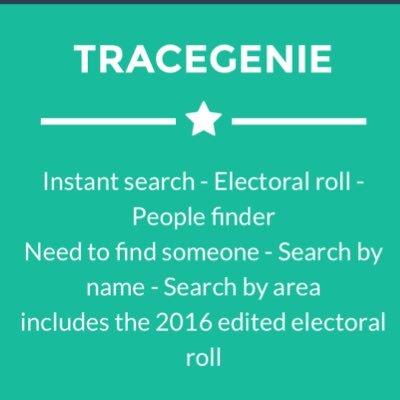 Tracegenie is a searchable directory of people residing in the UK comprising current and historic records - over 400 million of them! Records include 2018 data