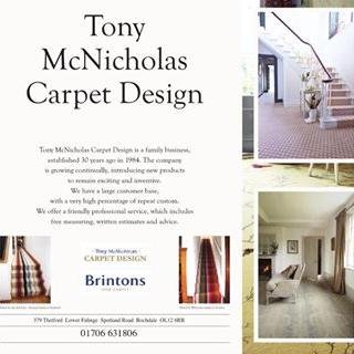 Tony McNicholas Carpet Design - Rochdale Family Business in Retail Flooring For 30 Yrs. Brintons, Ulster, Brockway Carpets, Crucial, Amtico, Parador, Ect