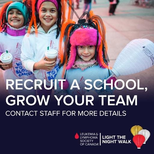 Light The Night is an annual event held in cities across Canada where teams of families, friends and co-workers raise funds together to help end blood cancers.