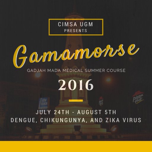 Gadjah Mada Medical Summer Course 2016•
Dengue&Chikungunya•
24 July-5 August 2016•
Registration form: https://t.co/R1q9EyDZv3
