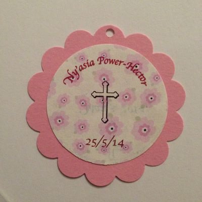 Bespoke wedding favour tags, cards, baptism tags and more.