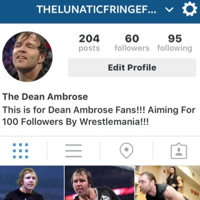 Your Lunatic Fringe Is Here!!! Dedicated To The One And Only Dean Ambrose!!! Aiming For 500 Followers!!! Follow Me On Instagram: thelunaticfringefans.