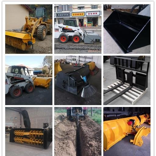 loader attachments,skid steer attachments made in China withbucket,grapple,sweeper,auger,ect,