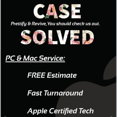 casesolved6268's profile picture. We are a IT service & repair company. We can fix your computer, tablet and cellphone. Most common fix MacBook, iPad, iPhone and Samsung Galaxy device.