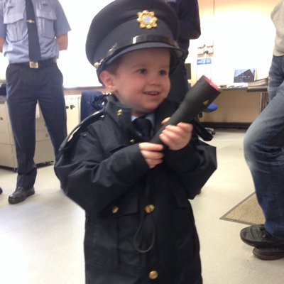 Castleblayney's youngest Garda recruit & cancers worst enemy. 3year old boy currently undergoing treatment 4 leukaemia, supported by police officers worldwide