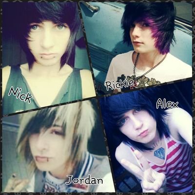 Nick: 17 - Taken by @JustAloneIGuess × Rickie: 19 - Single again × Alex: 18 - Gay - single × Jordan: 16 - Gay - single.