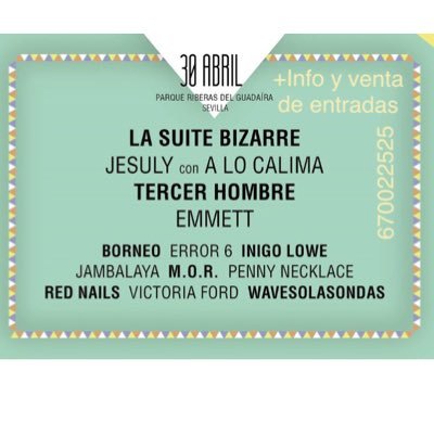 Festival Intrariberas. 30 de Abril, Alcalá de Guadaira (Sevilla). +Info y reserva de entradas x whatsapp  670022525 (9€, gastos de gestión incluidos)