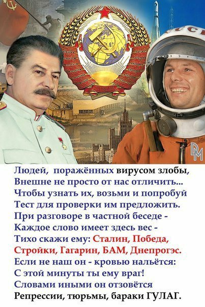 Я ватник, я потомственный совок,
Рождён в СССР во время оно.
Я чёрный хлеб. Я кирзовый сапог.
Я воинской присяги звонкий слог
И красные победные знамёна...