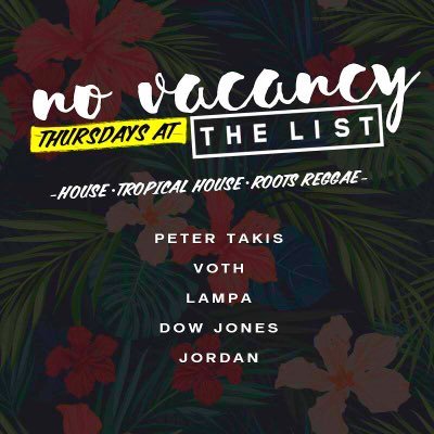 NoVacancyWpg's profile picture. Every Thursday @216TheList • House • Tropical House • Reggae • Good Vibes