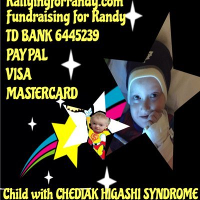 fighting chediak higashi syndrome A very rare blood disorder.  3 years in sick kids hospital. donations help family stay in Toronto with him