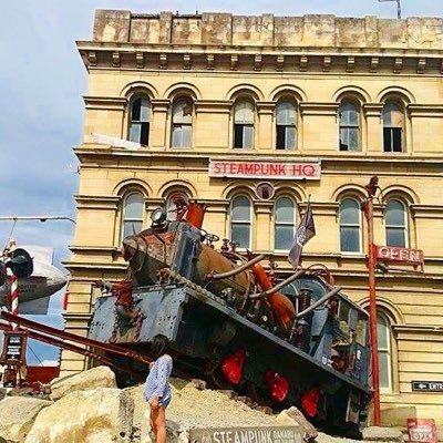 Steampunk museum & gallery in Oamaru, showcasing the works of artists. Amazing art, movies, light and sound displays and a life-sized Steampunk engine.
