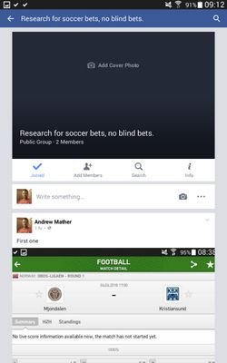 Fiction Writer.
Researching soccer bets
Facebook research for soccer bets, no blind bets.