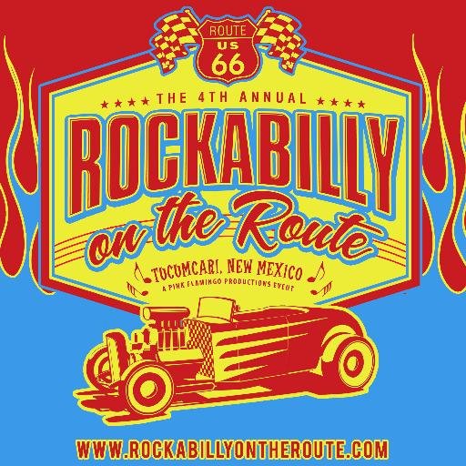 Rockabilly On The Route IV, June 2-5, 2016, in Tucumcari, NM on Route 66. 4 Days of Bands, Vintage Bikes, Classic Cars, Parade, Pin-Ups, Burn-Out & Mors