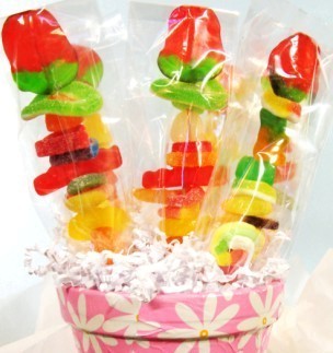 Finding a unique gift or favour has just become easier with Potted Yums fresh soft candy or dried fruit kebabs & bouquets make lasting impressions.