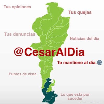 Noticias, opiniones,encuestas e información sobre el día a día Dpto del Cesar, Colombia y el mundo. #RtTusDenuncias Publicidad✉️DM elcesaraldia@gmail.com