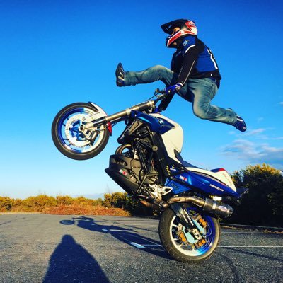 Professional Motorcycle Stunt Rider, Sponsored by BMW Motorrad UK, and riding the BMW F 800 R Worldwide.