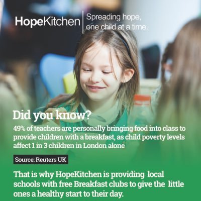 UK charity providing free breakfast clubs to children at school in the UK. We re-distribute surplus food to community organisations & prevent food wastage.