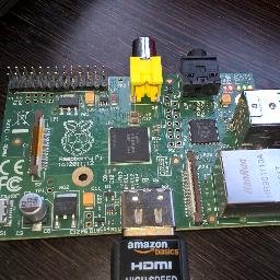 Raspberry pi au fond d'une boite plexo, je tweet la température automatiquement quand j'y pense.