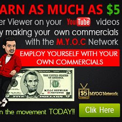 I make my own commercials for my music Videos for PROFIT!! $5 PER Viewer! Get paid for having fun.. .. Join Today!
