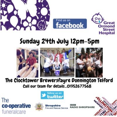 Rustling up a buzzing community atmosphere whilst raising much needed awareness and money for great ormond street charity @the Clocktower brewersfayre Telford