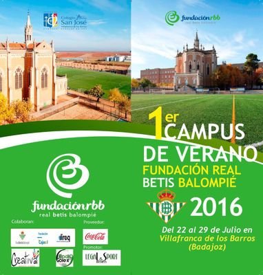 campusrealbetis's profile picture. 1er CAMPUS DE VERANO FUNDACIÓN REAL BETIS. DESDE EL 22 AL 29 DE JULIO. 
Contacto: campusrealbetis@hotmail.com