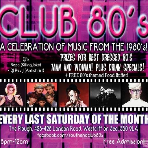 Come and re-live your favourite 80s hits with our Monthly Free 80's Party Nights at The Plough Pub in Westcliff, Essex https://t.co/PC4SHbyxmw