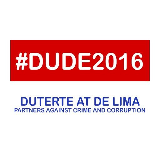 DuDeFor2016's profile picture. Buong-tiwala naming sinusuportahan ang palatapormang kontra krimen nina Pangulong Rody Duterte at Senadora Leila De Lima! #DuDe2016