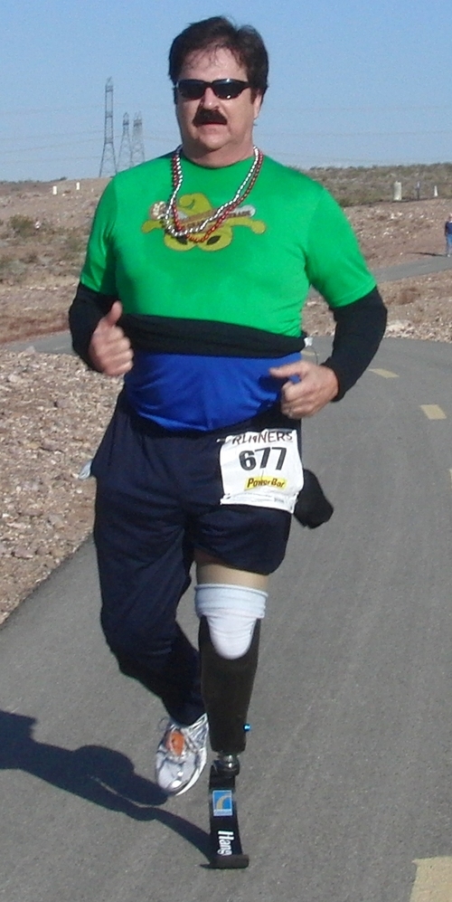 Old guy running....inspired by
 to go past the limit
Amputee running is new world after 40 years of not being able to.