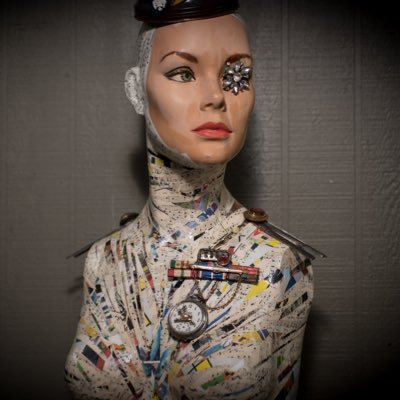Funky vintage finds, altered art dolls, assemblages, dada sculptures, re-art resin jewelry......