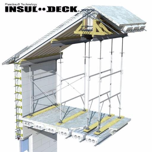 Insul-Deck is a lightweight and fast insulated concrete forming system for concrete floors, roofs, tilt-up walls and elevated buildings.