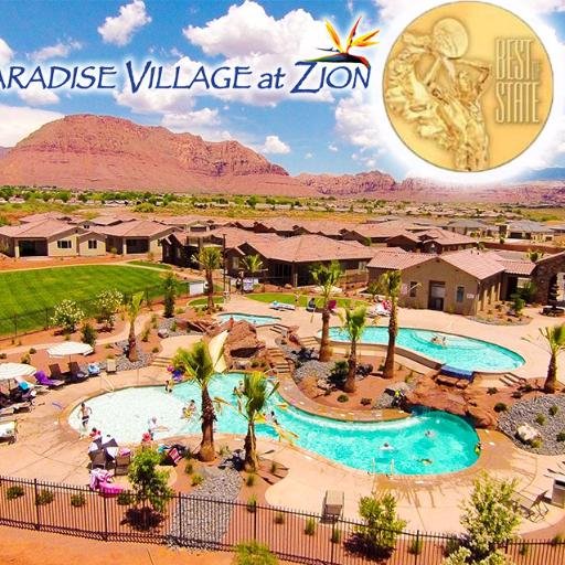 The official Twitter page for Paradise Village at Zion by UBVR, BEST OF STATE vacation home community w/amazing pool. Mins to Zion, Snow Canyon, & St. George.