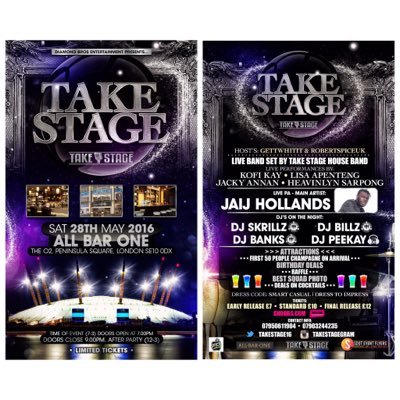 #Takestage16 A Night Filled With Live Music, Entertainment, Performances & Laughter. On 28th May @AllBarOne O2. https://t.co/WAe82XJnC2