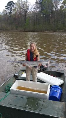 Large Rivers Biologist, Arkansas Game and Fish Commission  ||   M.S. Mississippi State University- Paddlefish   ||  B.S. Cal U of PA   ||   Hadley’s Mom 🤍