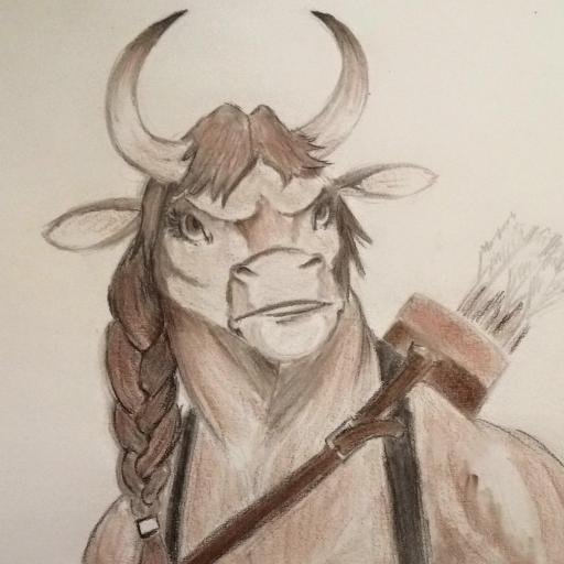 Tiny the Tipper is a Minotaur Rogue that runs with The League of Extraordinary Murder Hobos. I have a bear named Esper that speaks common.