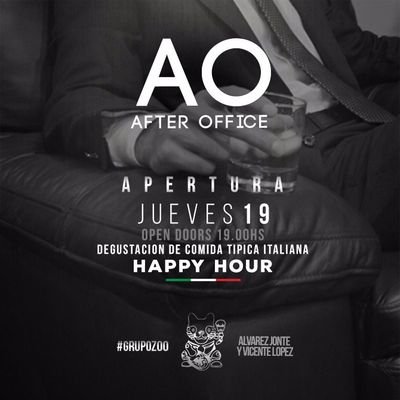 Cuenta oficial/ APERTURA JUEVES CATS AFTER OFFICE MUY PRONTO..
+info WPP: 1139240633
Alvarez Jonte y Vicente Lopez/RAMOS MEJIA