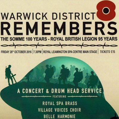 Warwick District Council remembers The Somme 100 Years on. 28th October 2016 at the Royal Spa Centre.