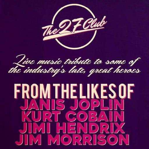 The 27 Club live at Kardomah on the 8th June. Adv. tickets available at Hull College Box Office for £4 or £5 O.T.D