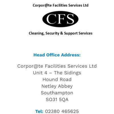 Corpor@te Facilities Services (CFS) are a national supplier of cleaning, security & support services specalising in shopping centres & retail parks