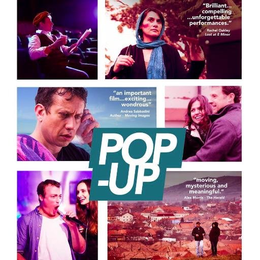 Pop-Up is a feature film. A dramatic comedy with three interweaving stories.  Directed by Stuart McBratney. For further info: http://t.co/MV3hX6YATB