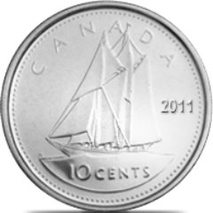 Oh, Bluenose has sailed away leaving me behind and all I have to hold on to is the silver silhouette on a dime.