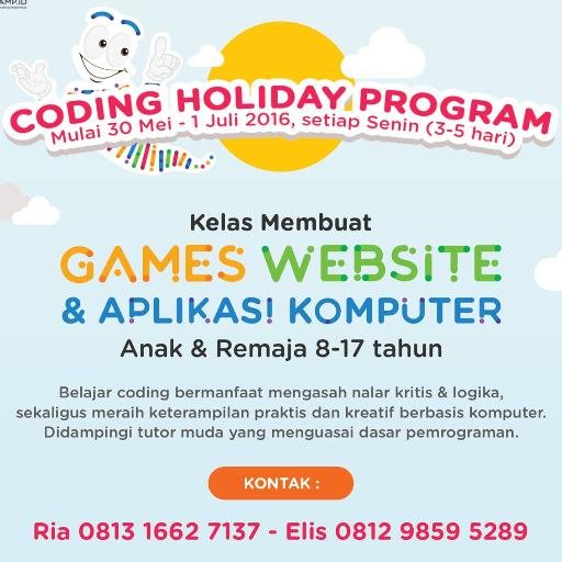 CodingIndonesia's profile picture. #coding Enthusiast | Reach us at hello@codingcamp.id for class registration, trial, collaboration, education event, social program, etc.